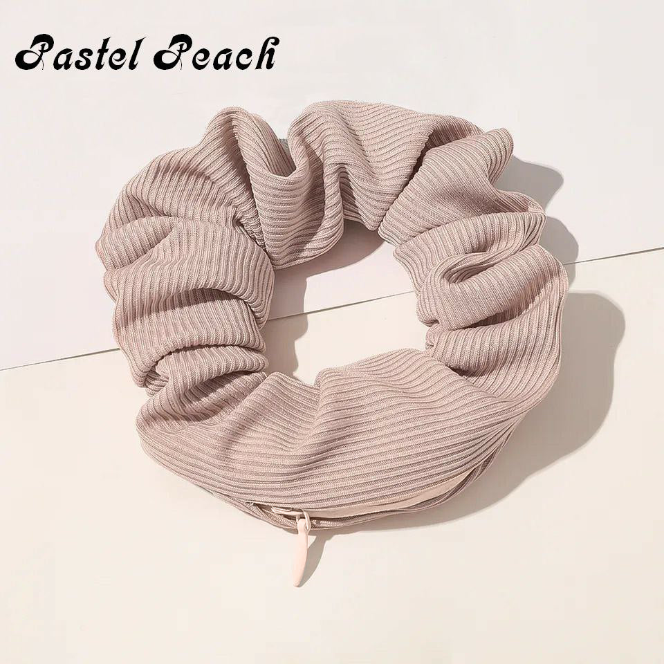 Stashy Scrunchie - Pastel Peach