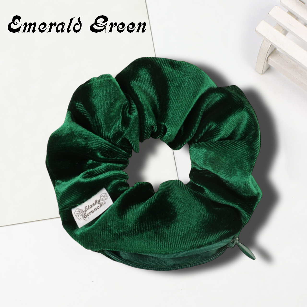 Stashy Scrunchie - Emerald Green