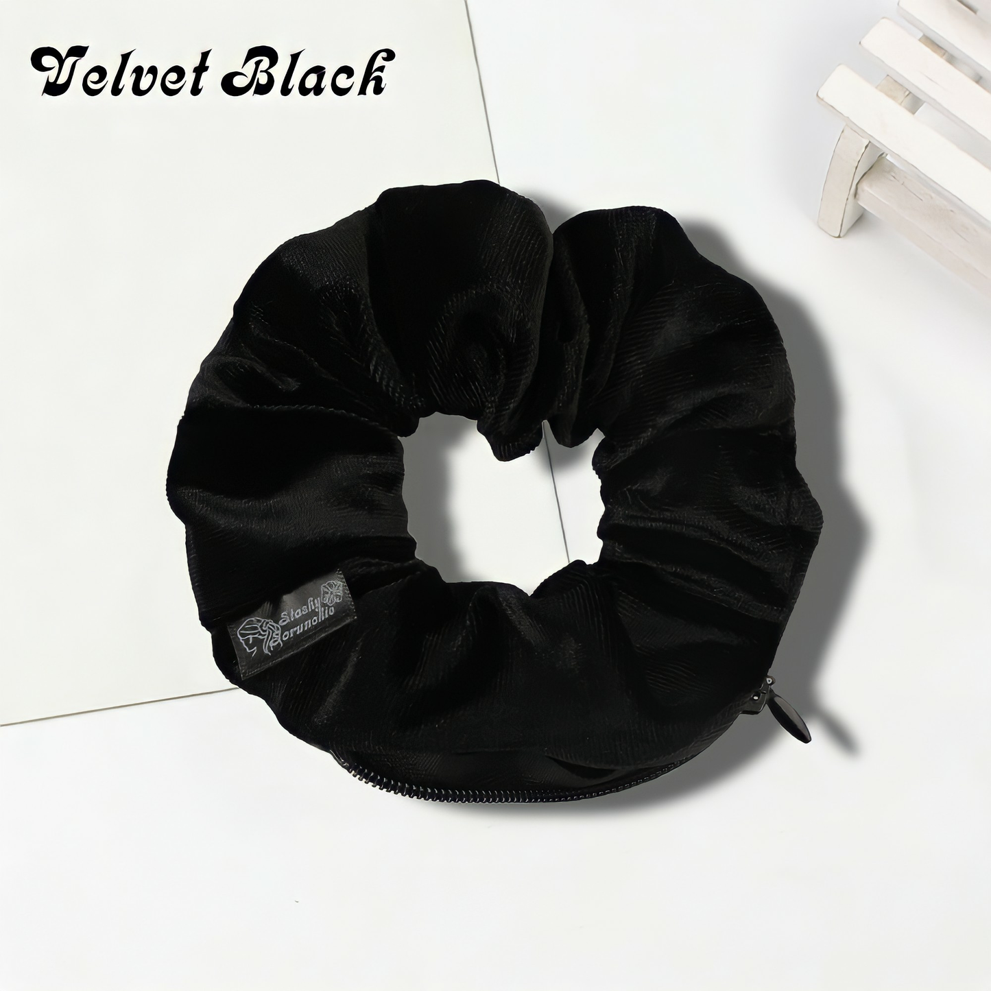 Stashy Scrunchie - Velvet Black